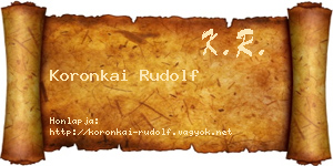 Koronkai Rudolf névjegykártya