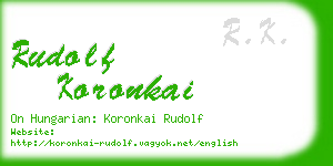 rudolf koronkai business card